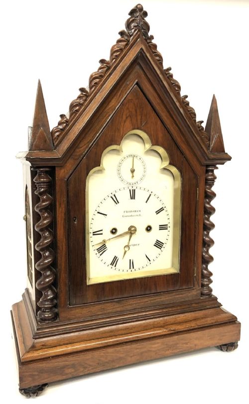 fig 1. Antique Gothic Double Fusee Bracket Mantel Clock By Frodsham London Pull Repeat