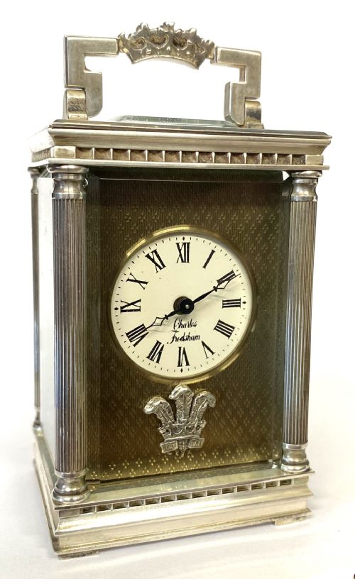 Solid Silver Commemorative Carriage Clock by Charles Frodsham and Co
