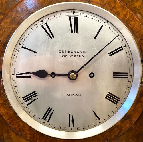 fig 3. Large Antique Double Fusee walnut Mantel / Table Clock By George Blackie London