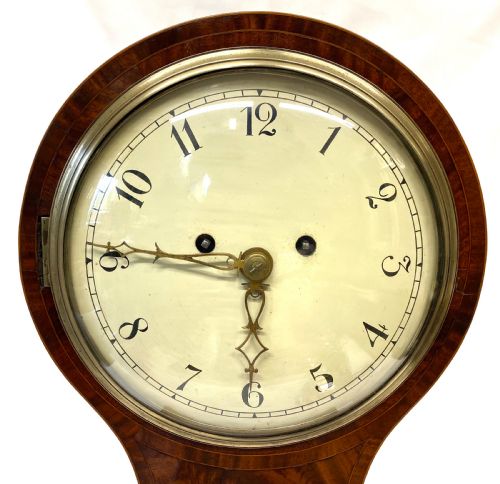 fig 2. Large Antique Mahogany Double Fusee Balloon Mantel Clock With Engraved Movement