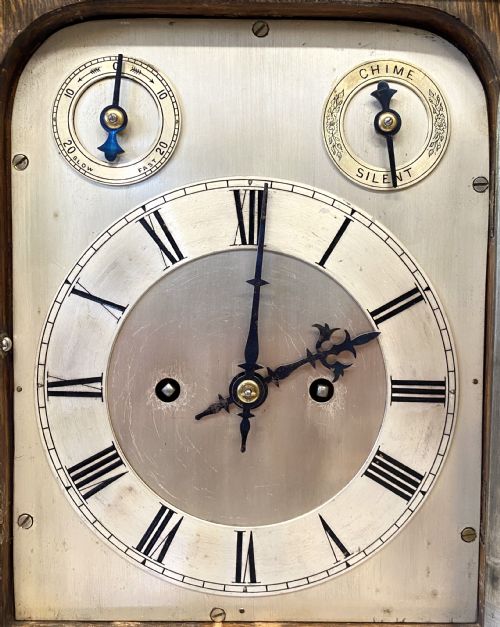 fig 2. Antique Oak Double Fusee Ting Tang Mantel Clock By Winterhalder & Hofmeier W&H
