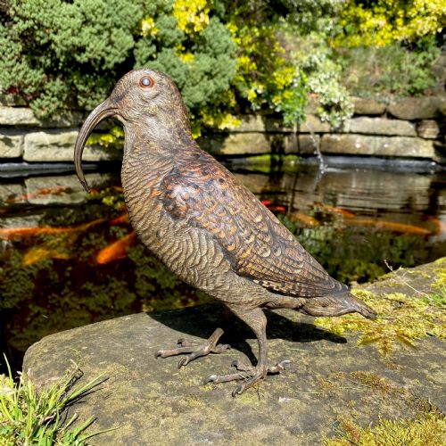 Stunning Large Antique Austrian Cold Painted Bronze Curlew by Franz Xaver Bergman