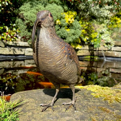 fig 1. Stunning Large Antique Austrian Cold Painted Bronze Curlew By Franz Xaver Bergman