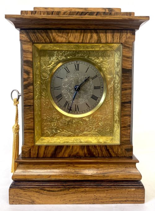 ANTIQUE SINGLE FUSEE LIBRARY TABLE CLOCK WITH RARE YEAR GOING RUNNING MOVEMENT - ADDITIONAL PHOTO 1