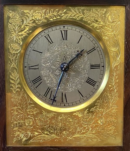ANTIQUE SINGLE FUSEE LIBRARY TABLE CLOCK WITH RARE YEAR GOING RUNNING MOVEMENT - ADDITIONAL PHOTO 3