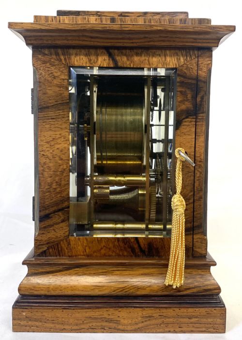 ANTIQUE SINGLE FUSEE LIBRARY TABLE CLOCK WITH RARE YEAR GOING RUNNING MOVEMENT - ADDITIONAL PHOTO 7