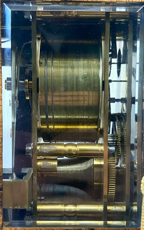 ANTIQUE SINGLE FUSEE LIBRARY TABLE CLOCK WITH RARE YEAR GOING RUNNING MOVEMENT - ADDITIONAL PHOTO 8