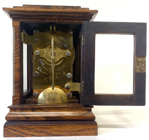 ANTIQUE SINGLE FUSEE LIBRARY TABLE CLOCK WITH RARE YEAR GOING RUNNING MOVEMENT - ADDITIONAL PHOTO 10