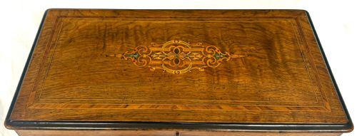 STUNNING ANTIQUE SWISS ROSEWOOD INLAID MUSICAL BOX EIGHT AIRS WITH 6 BELLS - ADDITIONAL PHOTO 1