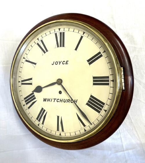 fig 3. wonderful an SOLID mahogany cased fusee wall clock By Joyce of Whitchurch