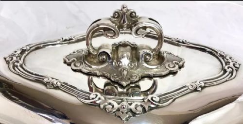 PAIR ANTIQUE STERLING SILVER ENTREE DISHES EDWARD JOHN BARNARD LONDON 1854 - ADDITIONAL PHOTO 5