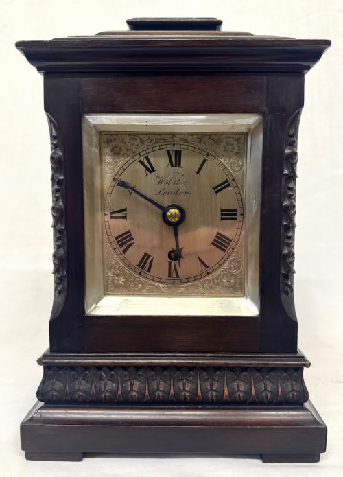 fig 2. Antique Miniature Single Chain Fusee Library Clock By Webster London