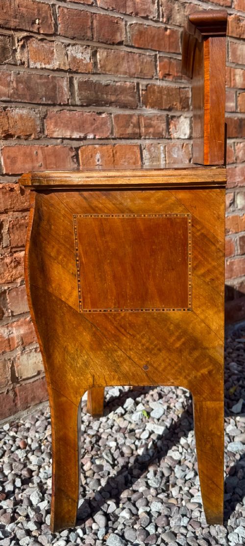 BEAUTIFUL ANTIQUE SHAPED AND INLAID SATIN WOOD PAIR OF BEDSIDE CABINETS - ADDITIONAL PHOTO 7