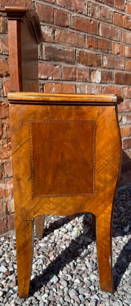 BEAUTIFUL ANTIQUE SHAPED AND INLAID SATIN WOOD PAIR OF BEDSIDE CABINETS - ADDITIONAL PHOTO 8