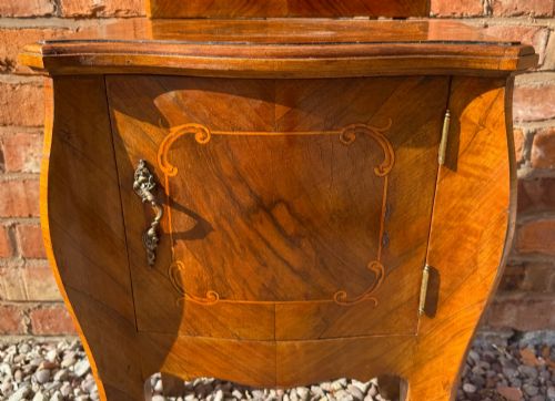 BEAUTIFUL ANTIQUE SHAPED AND INLAID SATIN WOOD PAIR OF BEDSIDE CABINETS - ADDITIONAL PHOTO 13