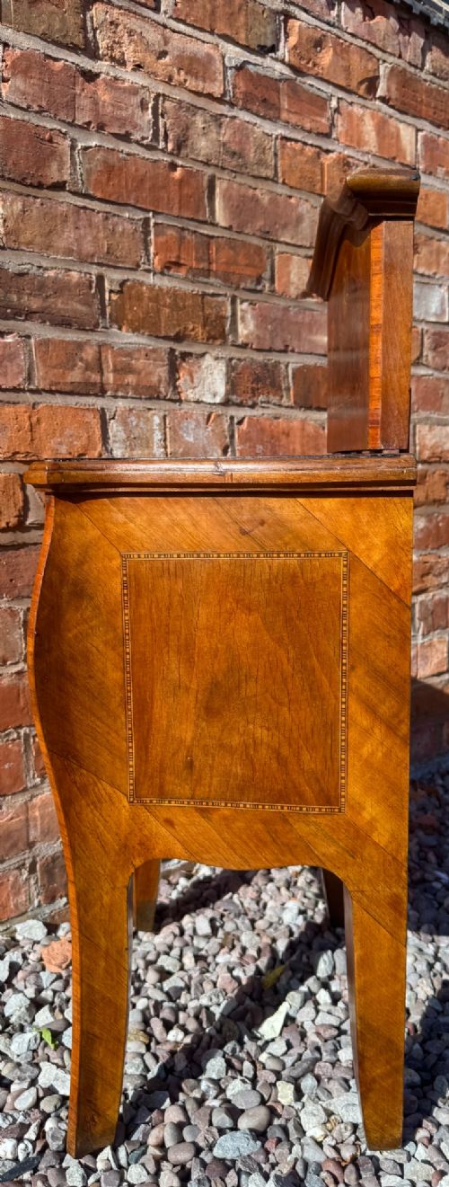 BEAUTIFUL ANTIQUE SHAPED AND INLAID SATIN WOOD PAIR OF BEDSIDE CABINETS - ADDITIONAL PHOTO 14