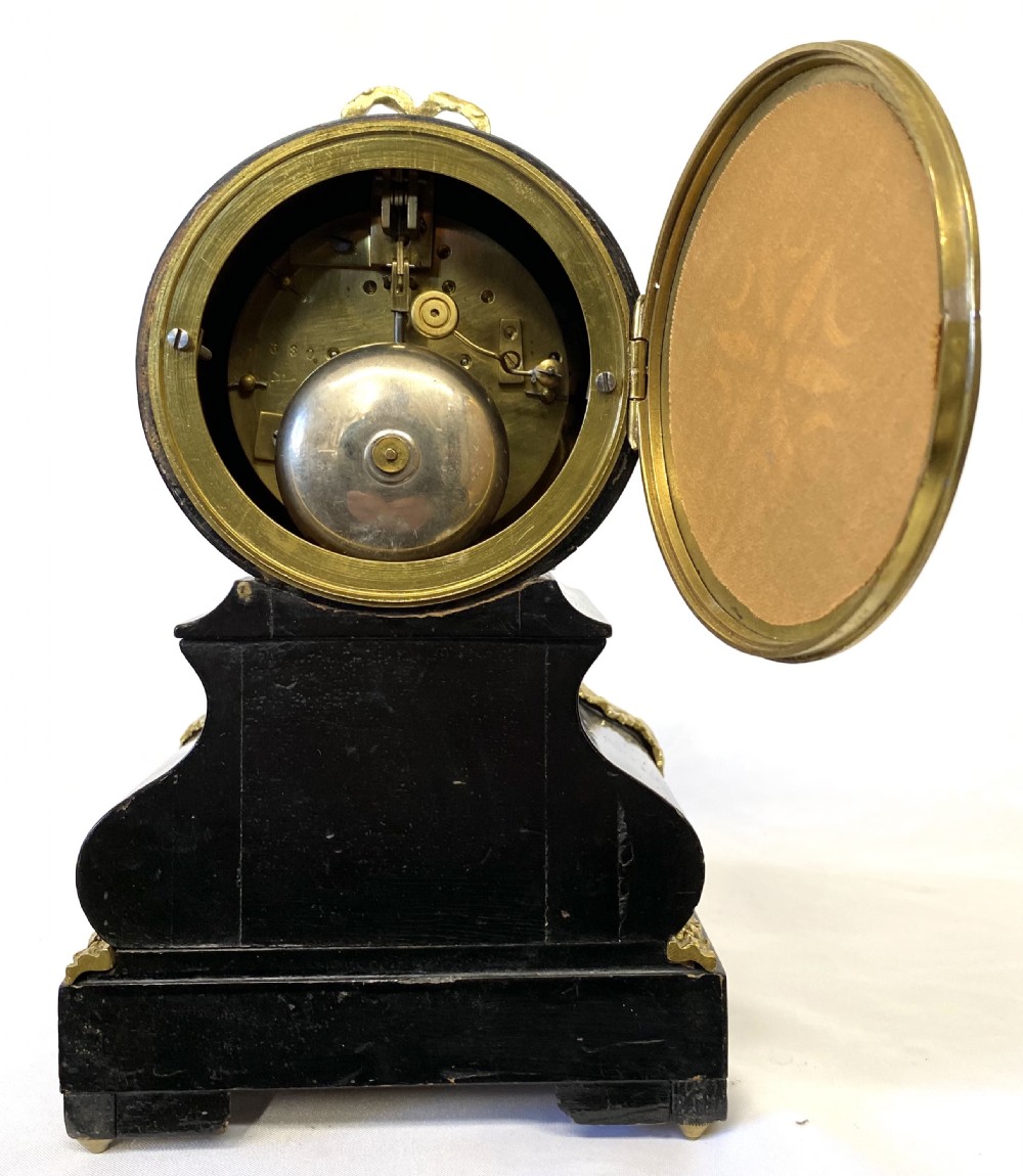 Antique French Boulle Mantel Clock With Unusual Shape And Ormolu Mounts View VIII