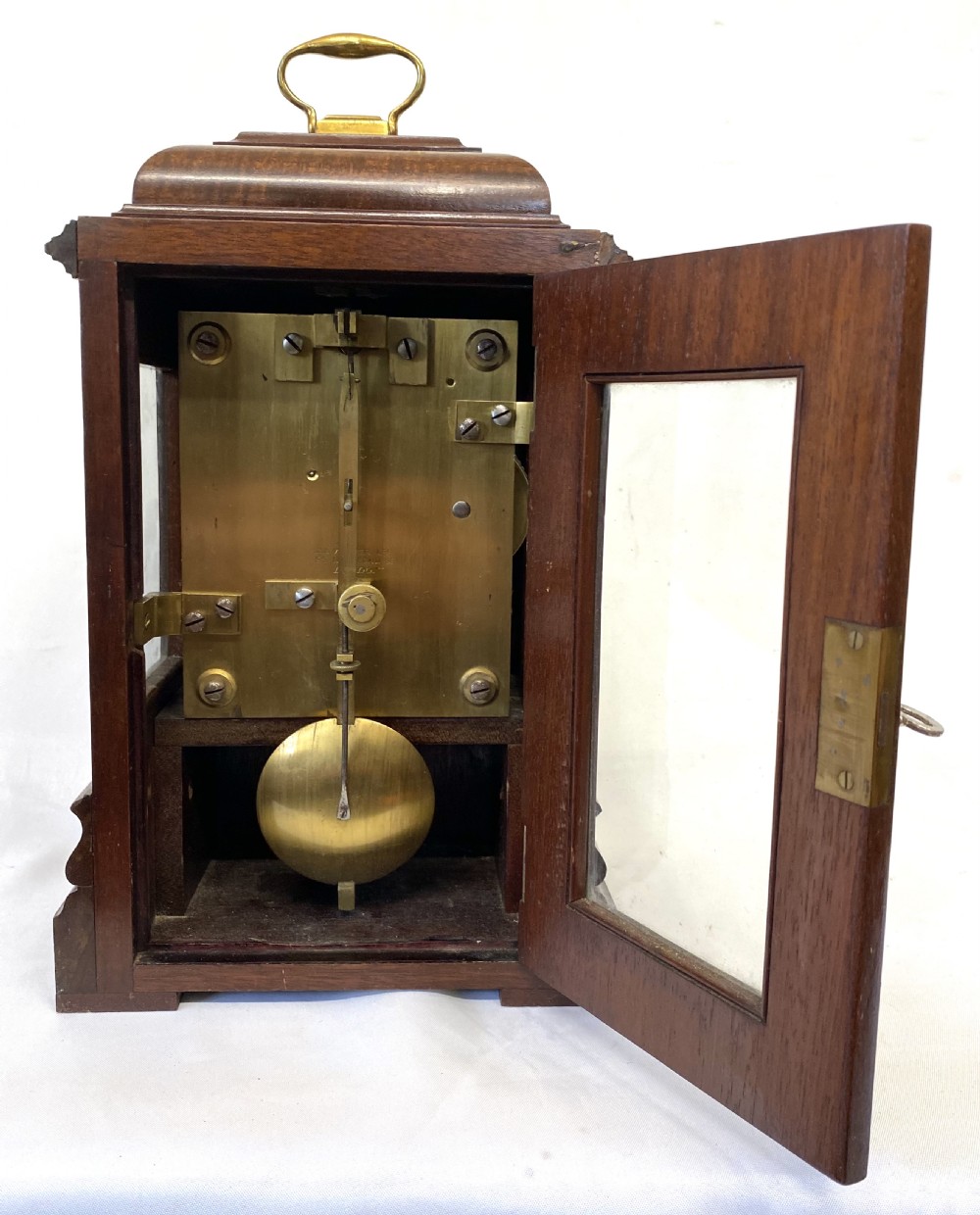 Antique Single Fusee Four Glass Library Mantel Clock By John Walker London View X