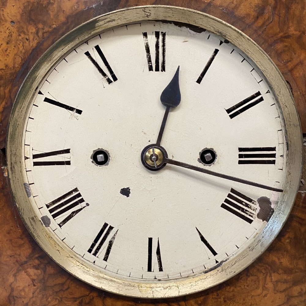 Antique Double Chain Fusee Walnut Mantel Clock With Floral Carvings View IV