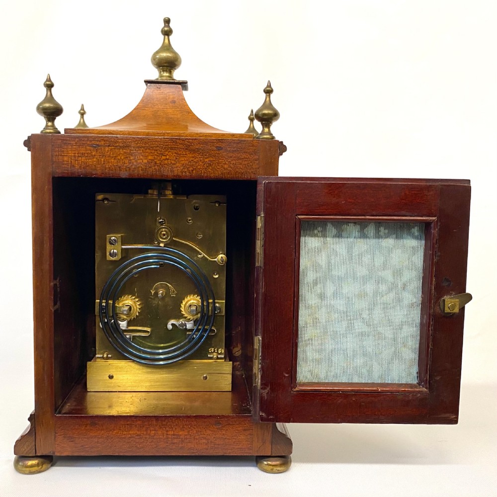 Antique Miniature Striking Mantel Clock By Wilson And Gill London With Brass Finials View VIII
