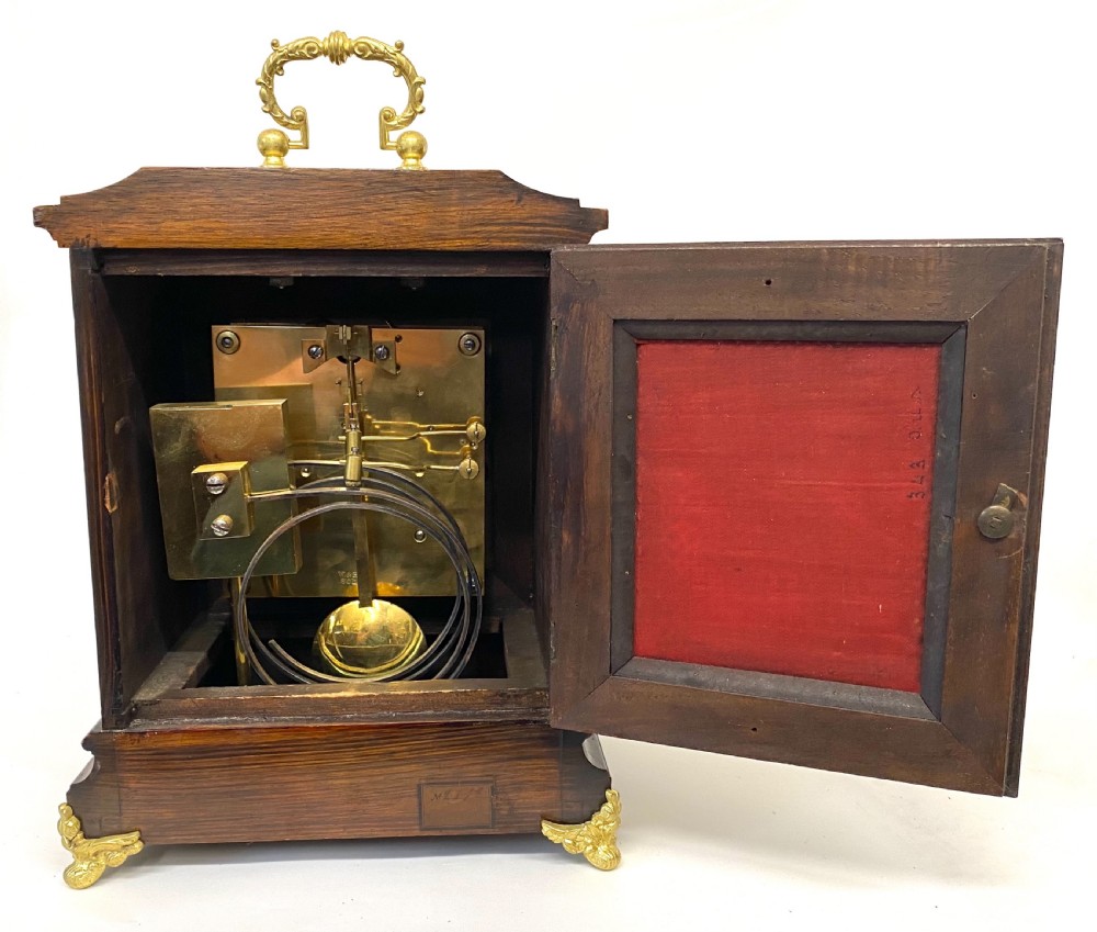 Antique Oak Cased Quarter Chiming Ting Tang Mantel Clock by Winterhalder & Hofmeier View VI