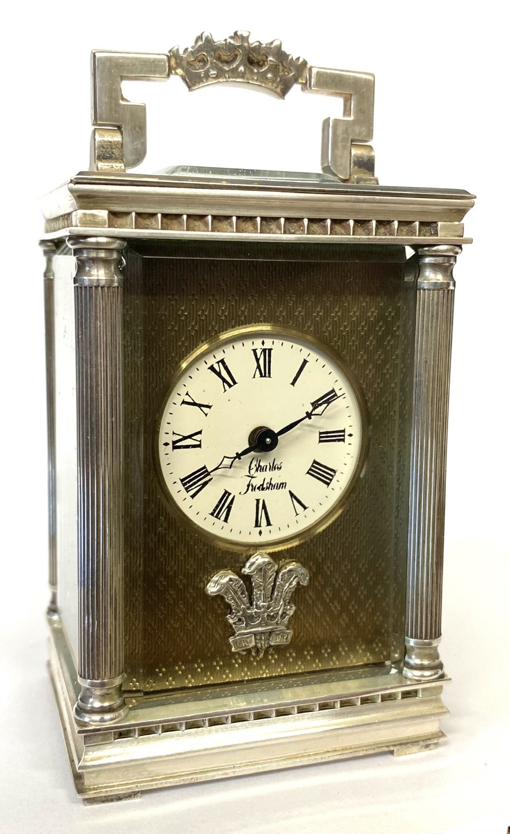 Solid Silver Commemorative Carriage Clock by Charles Frodsham and Co