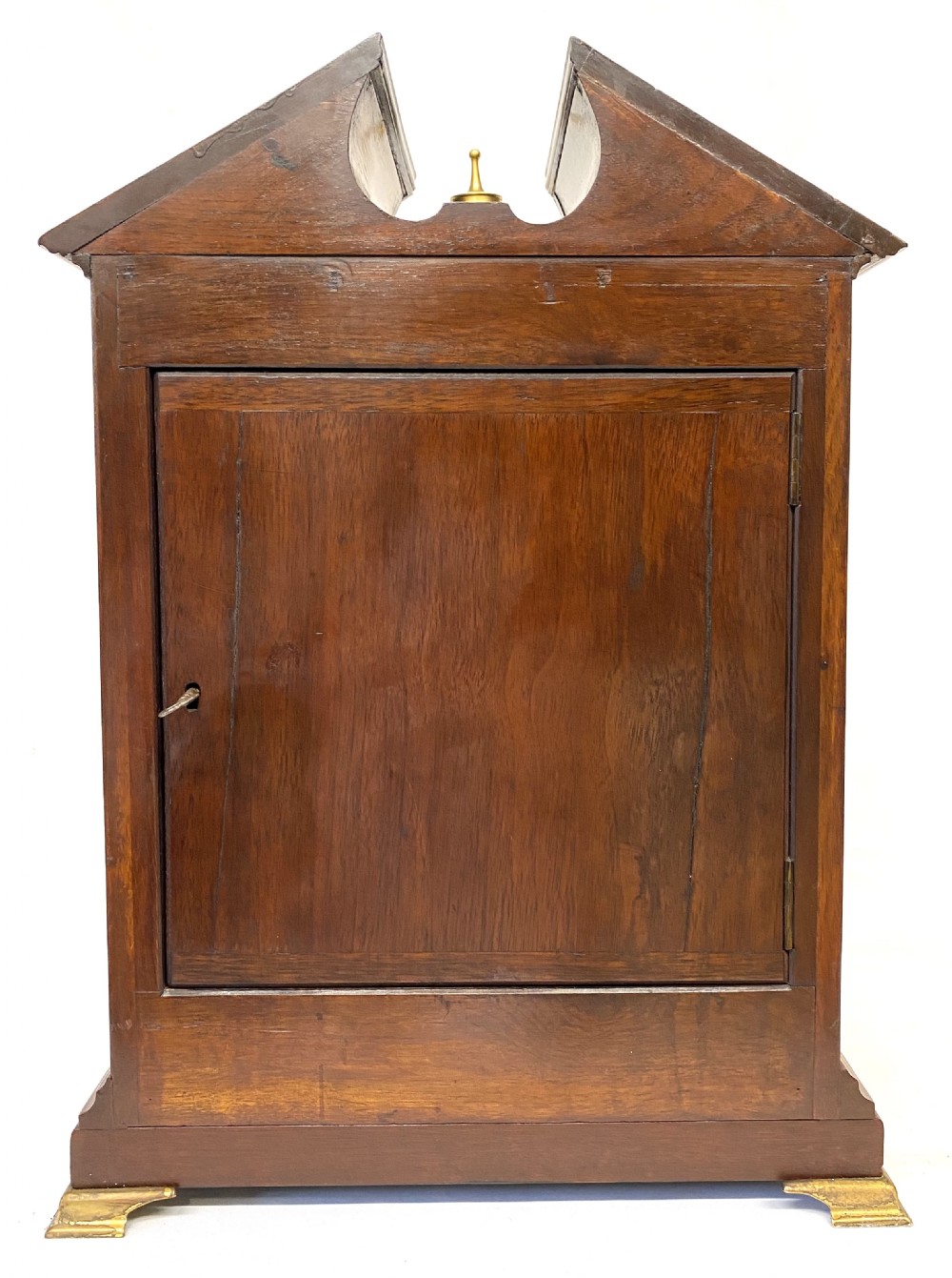 Antique Oak Single Fusee Mantel Clock With Shaped Top By Thomas Gammage London View VIII