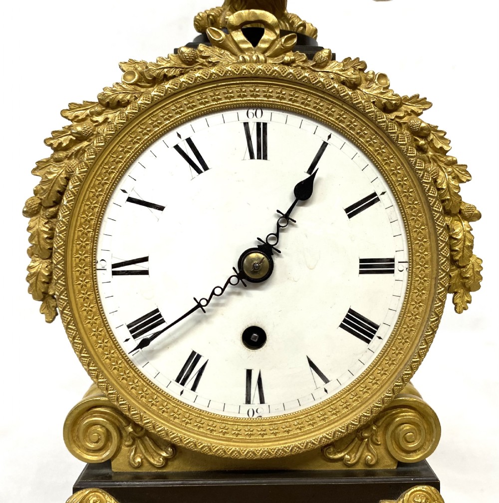 Antique Gilt Bronze Chain Fusee Mantel Clock With Eagle Mount By Baetens London View IV