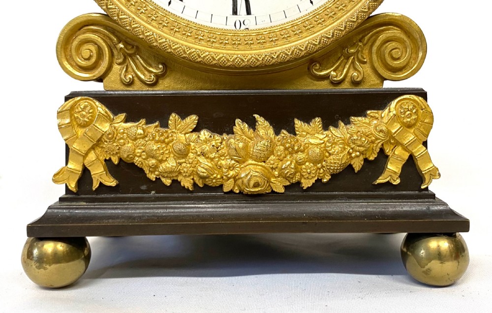 Antique Gilt Bronze Chain Fusee Mantel Clock With Eagle Mount By Baetens London View V