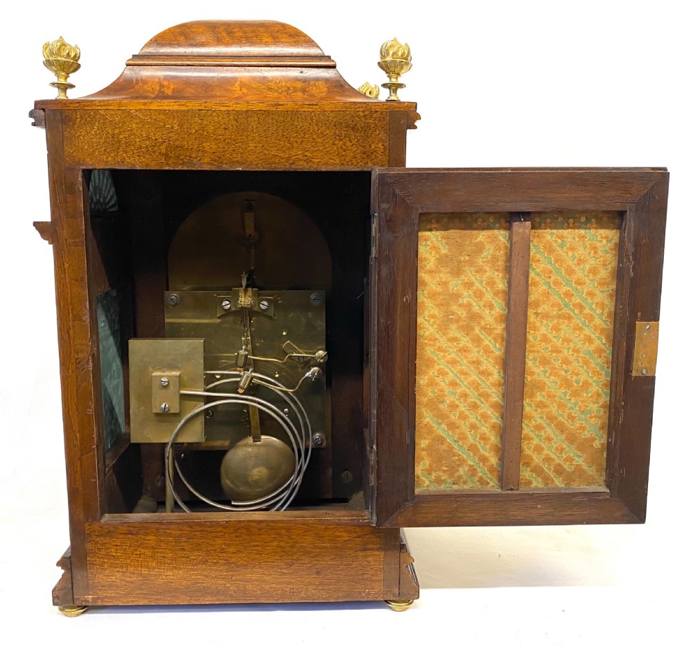 Antique Walnut German Ting Tang Mantel Clock With Ormolu Mounts By Lenzkirch View VIII