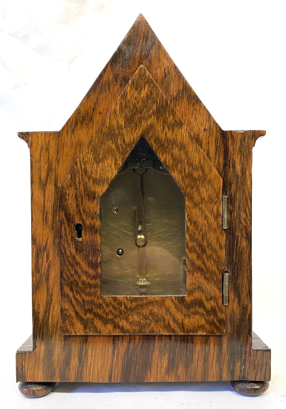 Antique Rosewood Single Fusee Mantel Clock With Gothic Case By Thomas Cox London View X