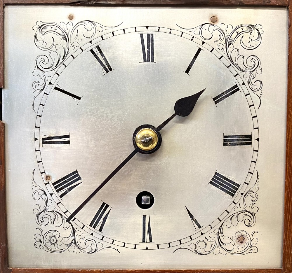 Antique Single Fusee Mahogany Library Clock With Bevelled Glass Panels View V