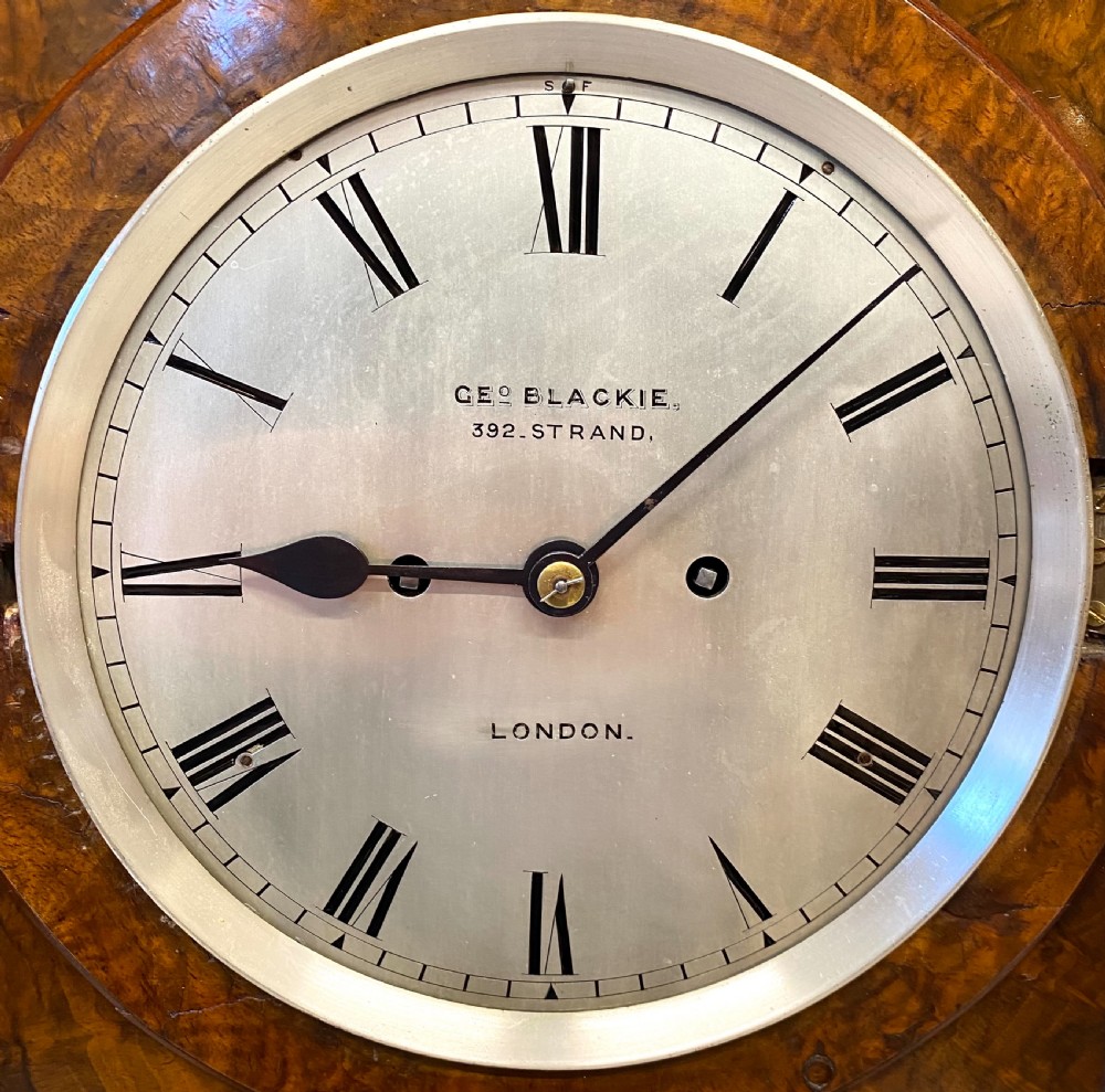 Large Antique Double Fusee walnut Mantel / Table Clock By George Blackie London View IV