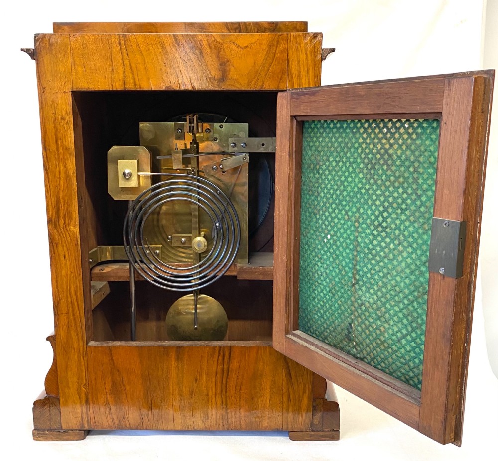 Large Antique Double Fusee walnut Mantel / Table Clock By George Blackie London View VII
