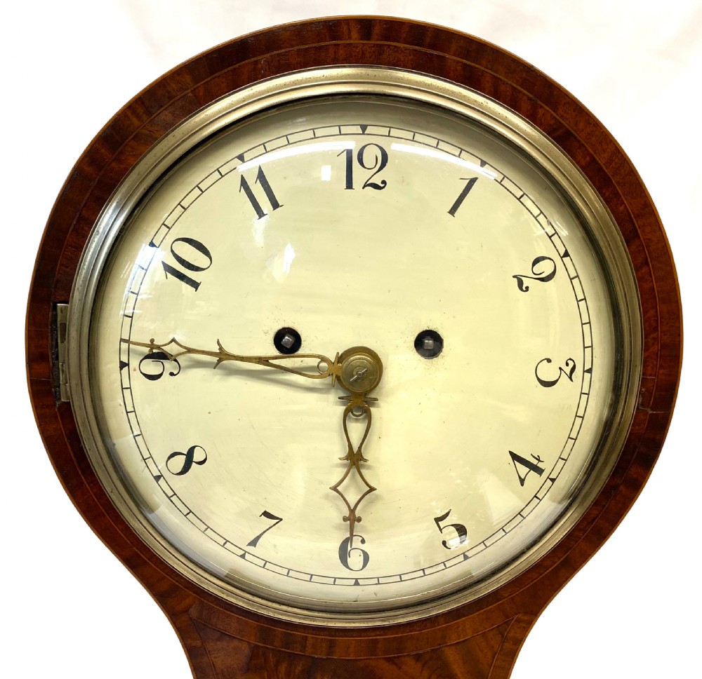 Large Antique Mahogany Double Fusee Balloon Mantel Clock With Engraved Movement View III