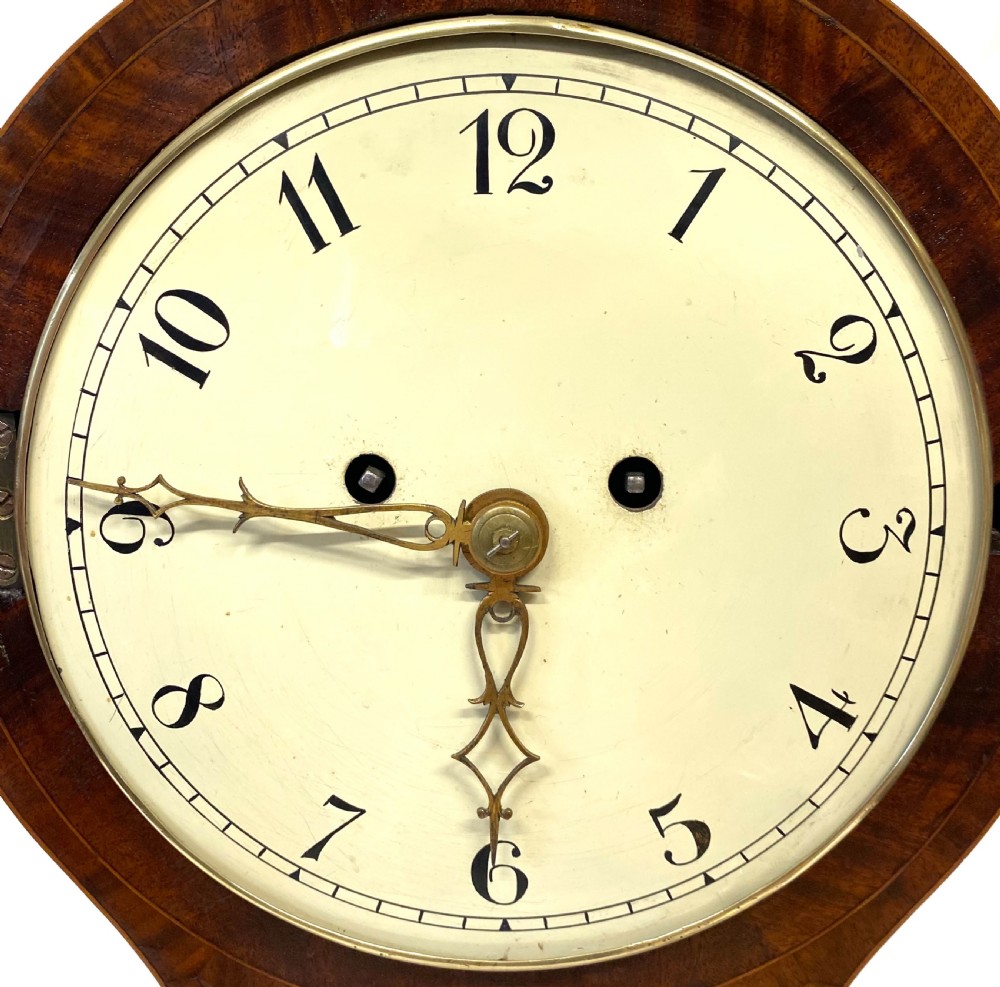 Large Antique Mahogany Double Fusee Balloon Mantel Clock With Engraved Movement View VI