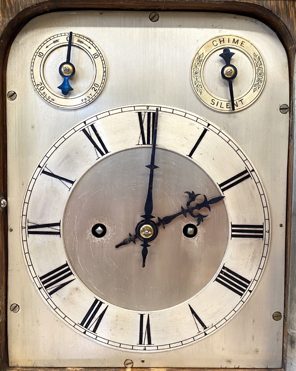 Antique Oak Double Fusee Ting Tang Mantel Clock By Winterhalder & Hofmeier W&H View III