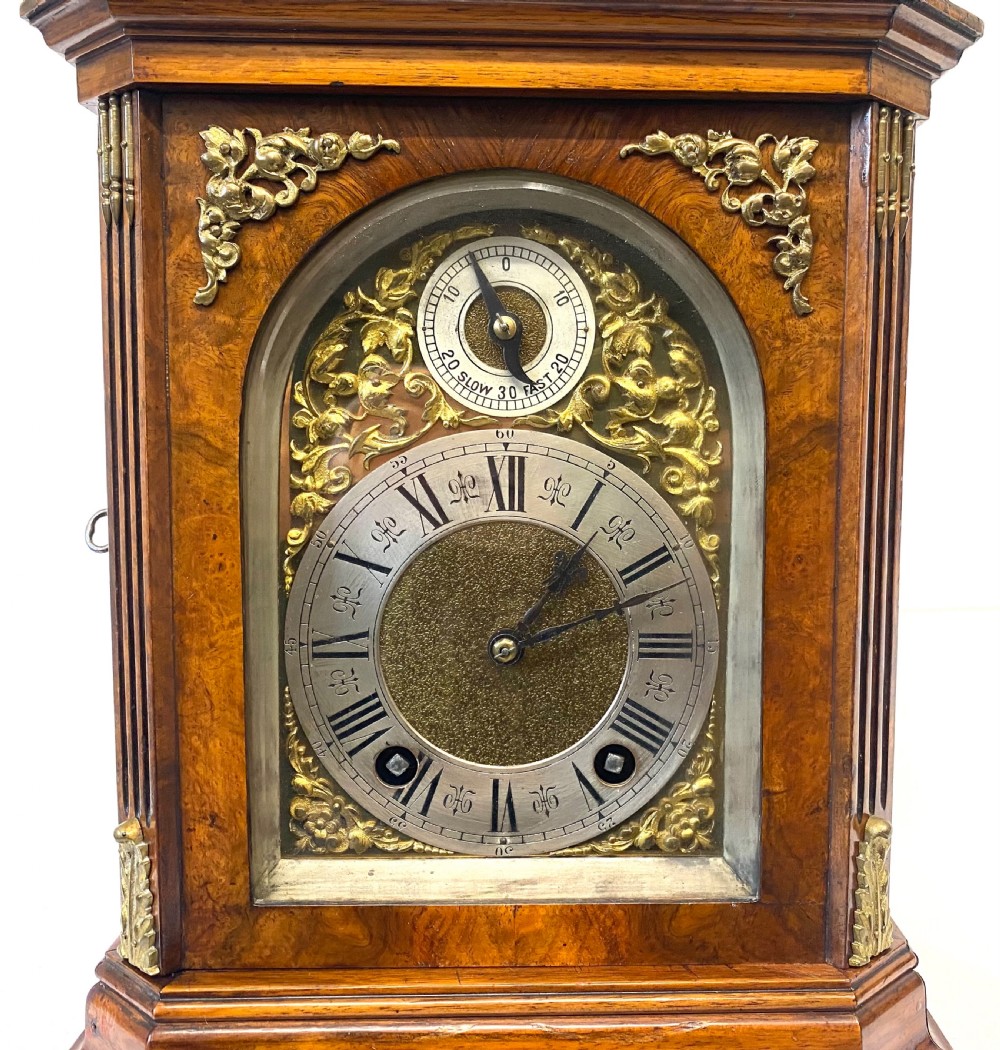 Antique Walnut Shaped Bracket Clock With Ormoul Mounts By Lenzkirch View VI