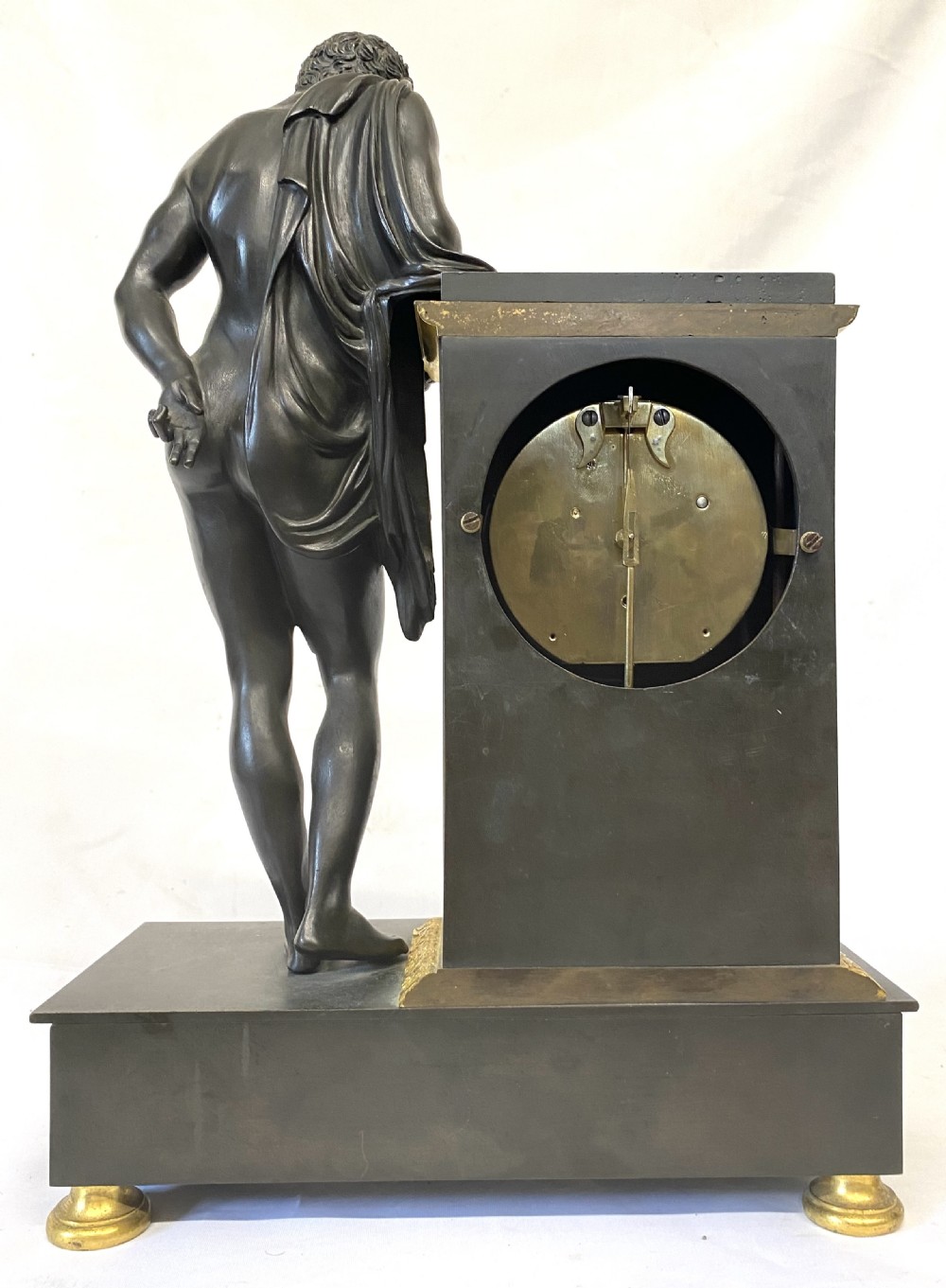 Antique Bronze And Gilt Bronze Regency Figural Chain Fusee Mantel Clock View XI