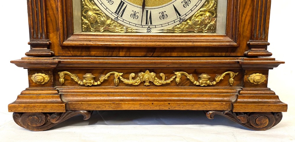Antique Walnut Shaped Bracket Clock With Ormoul Mounts By Lenzkirch View VI