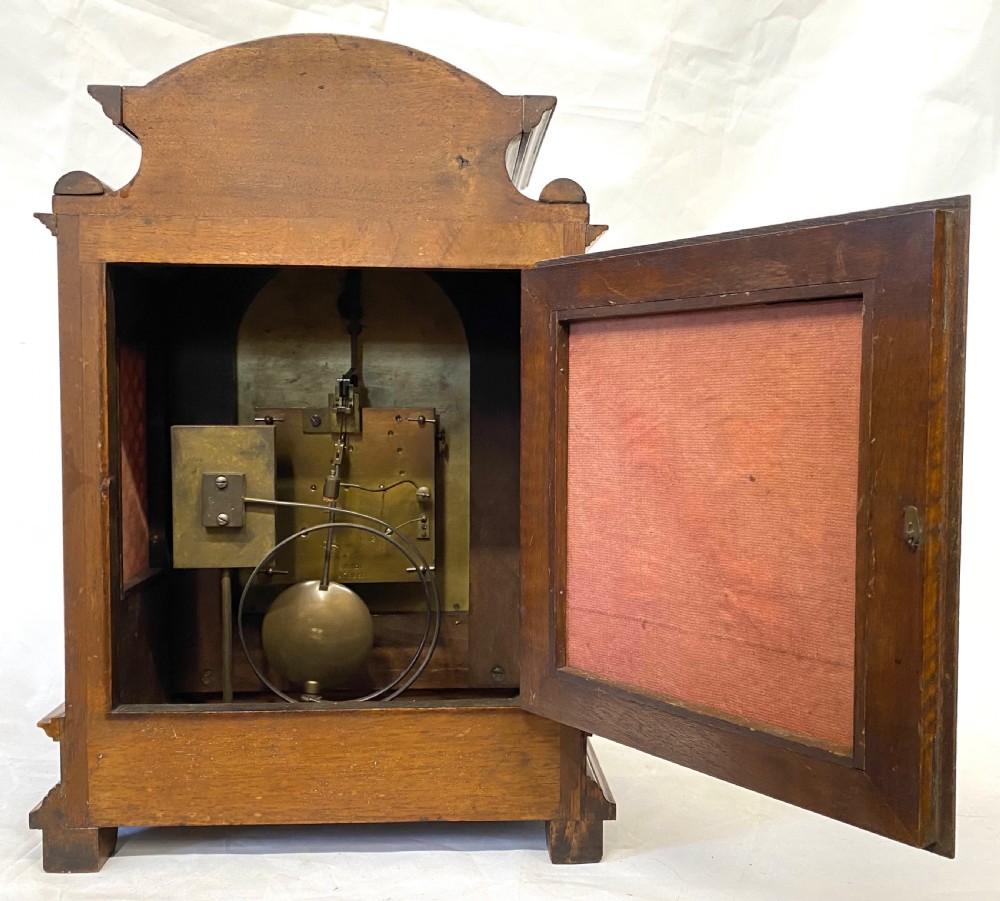 Antique Walnut Shaped Bracket Clock With Ormoul Mounts By Lenzkirch View XI