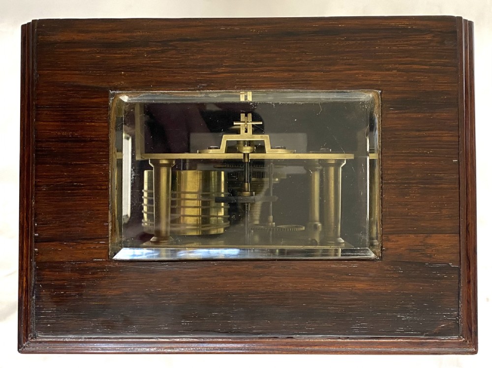 Antique Rosewood Fusee Library Clock By Archibald Haswell London Working Order View XIII