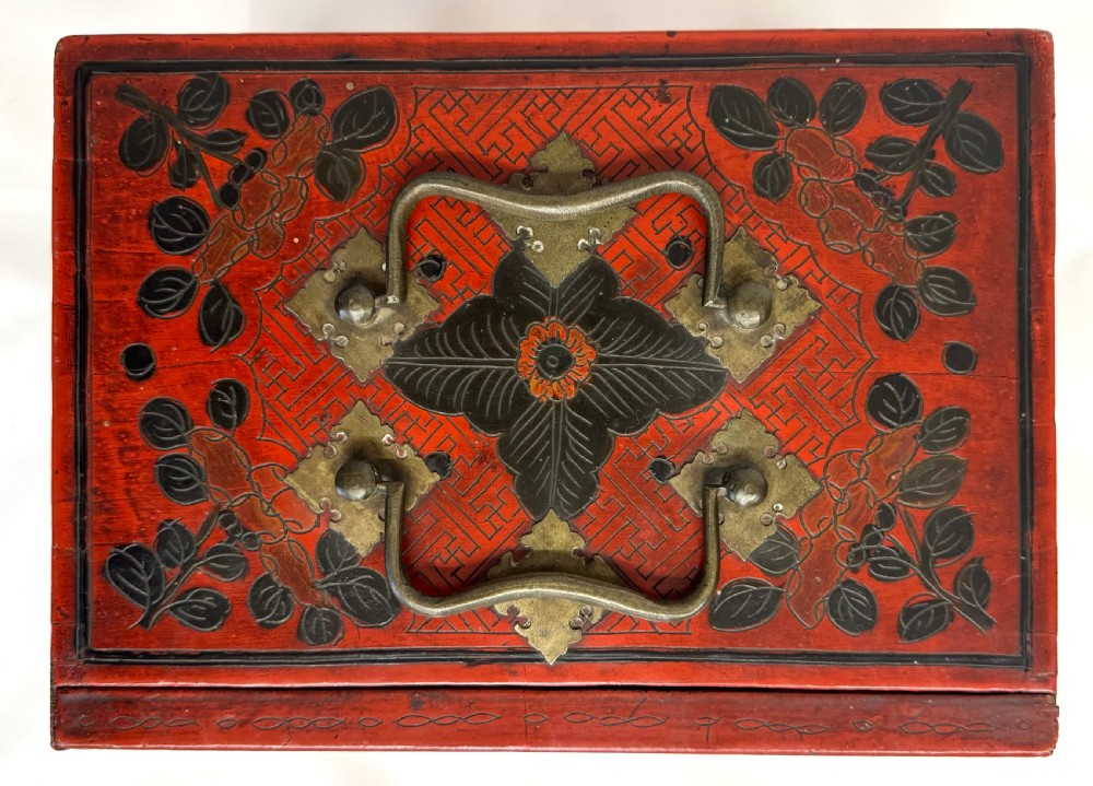 Rare Bovine & Bamboo Mah Jong Mahjong Set With Red Chinoiserie Case 144 tile View IX