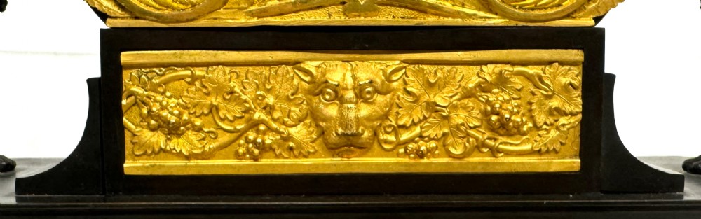 Antique Regency Gilt Bronze Chain Fusee Mantel Clock With Spaniel Dogs Working View IV