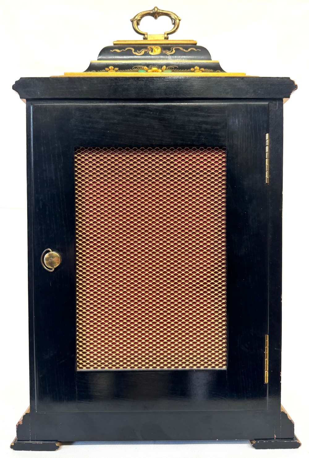 Stunning Musical Elliot London Black Chinoiserie Musical Clock Lacquered Harrods View X