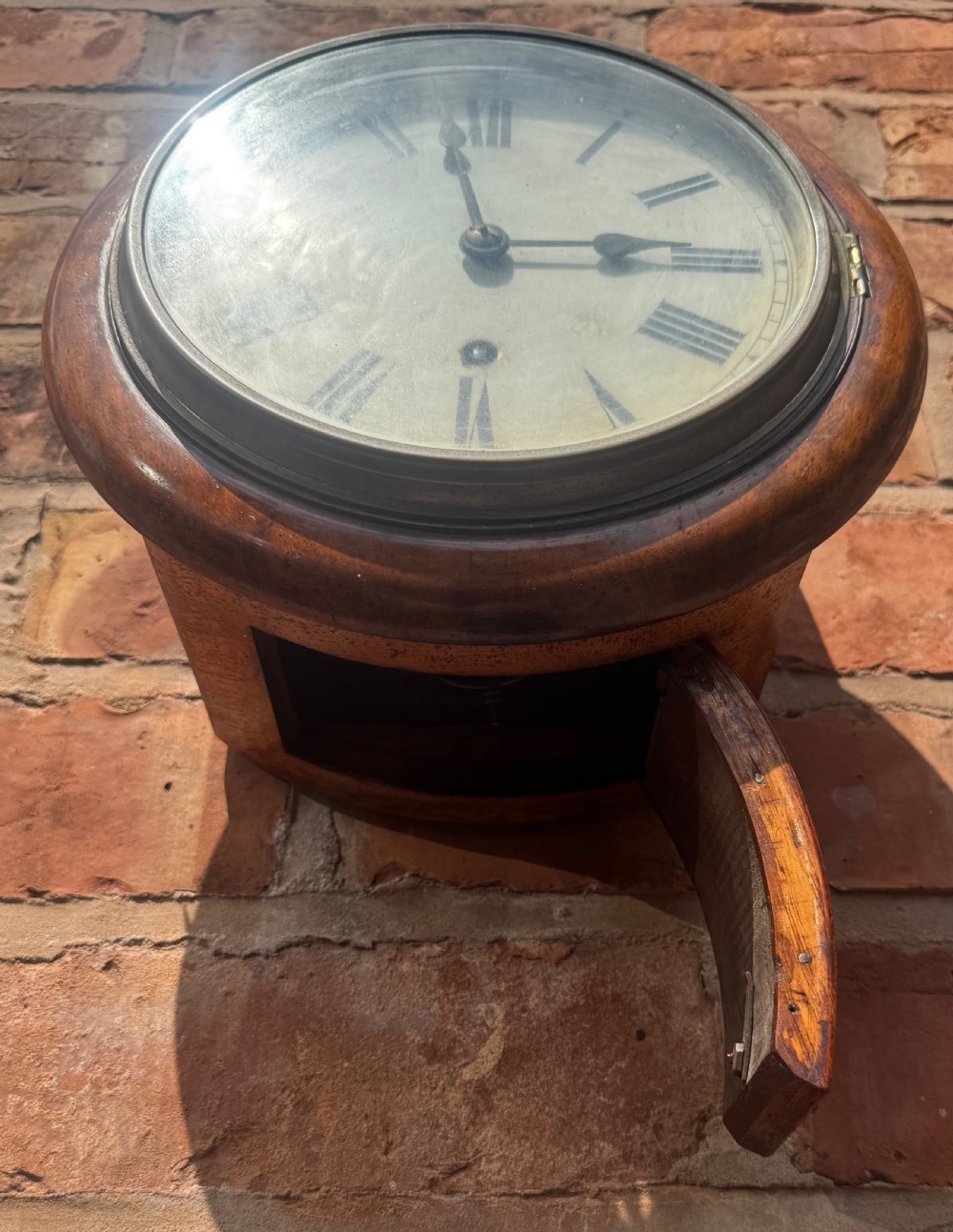 Antique Unusually Small Walnut Dial / Wall Clock Camerer Kuss W&H Working Order View IX