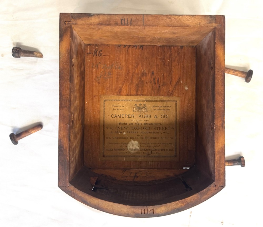 Antique Unusually Small Walnut Dial / Wall Clock Camerer Kuss W&H Working Order View XI