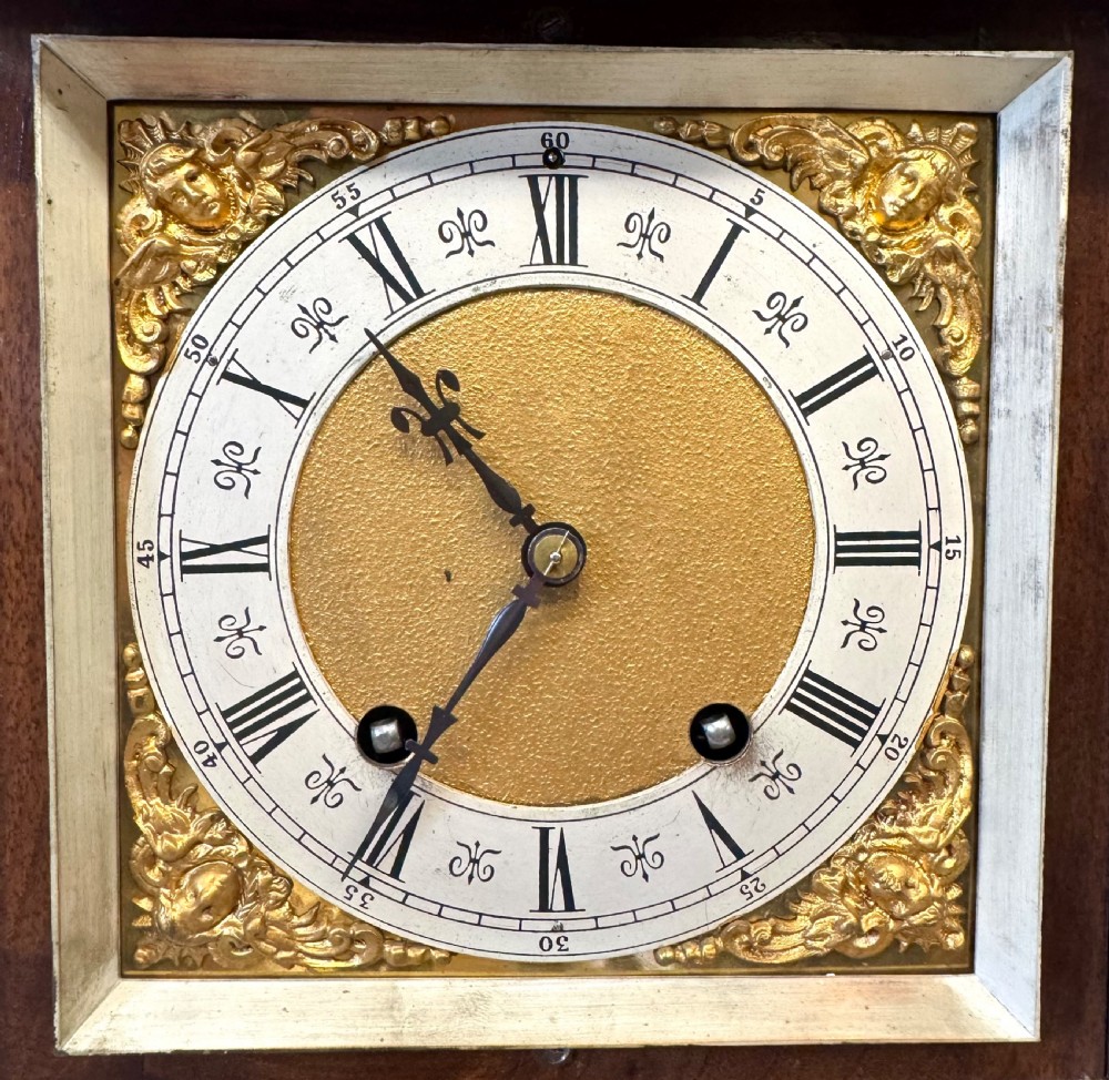 Antique Burr Walnut Lenzkirch Ting Tang Bracket Clock In Full Working Order View IV