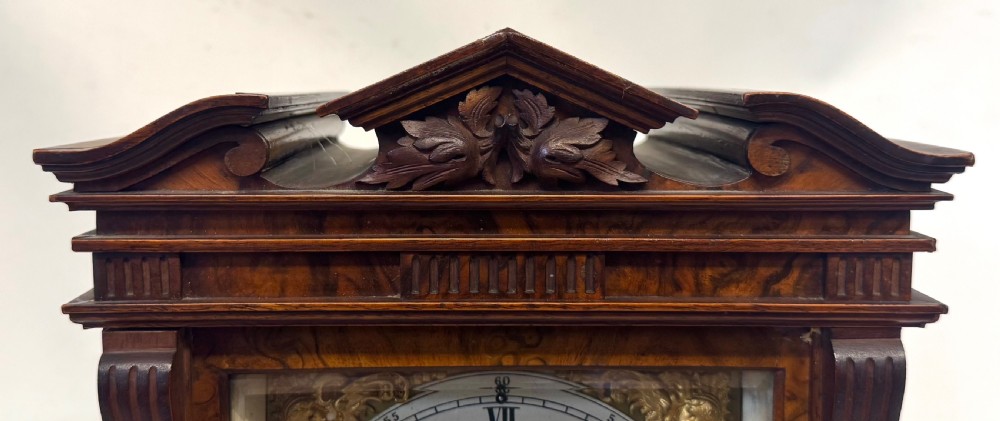 Antique Burr Walnut Lenzkirch Ting Tang Bracket Clock In Full Working Order View V