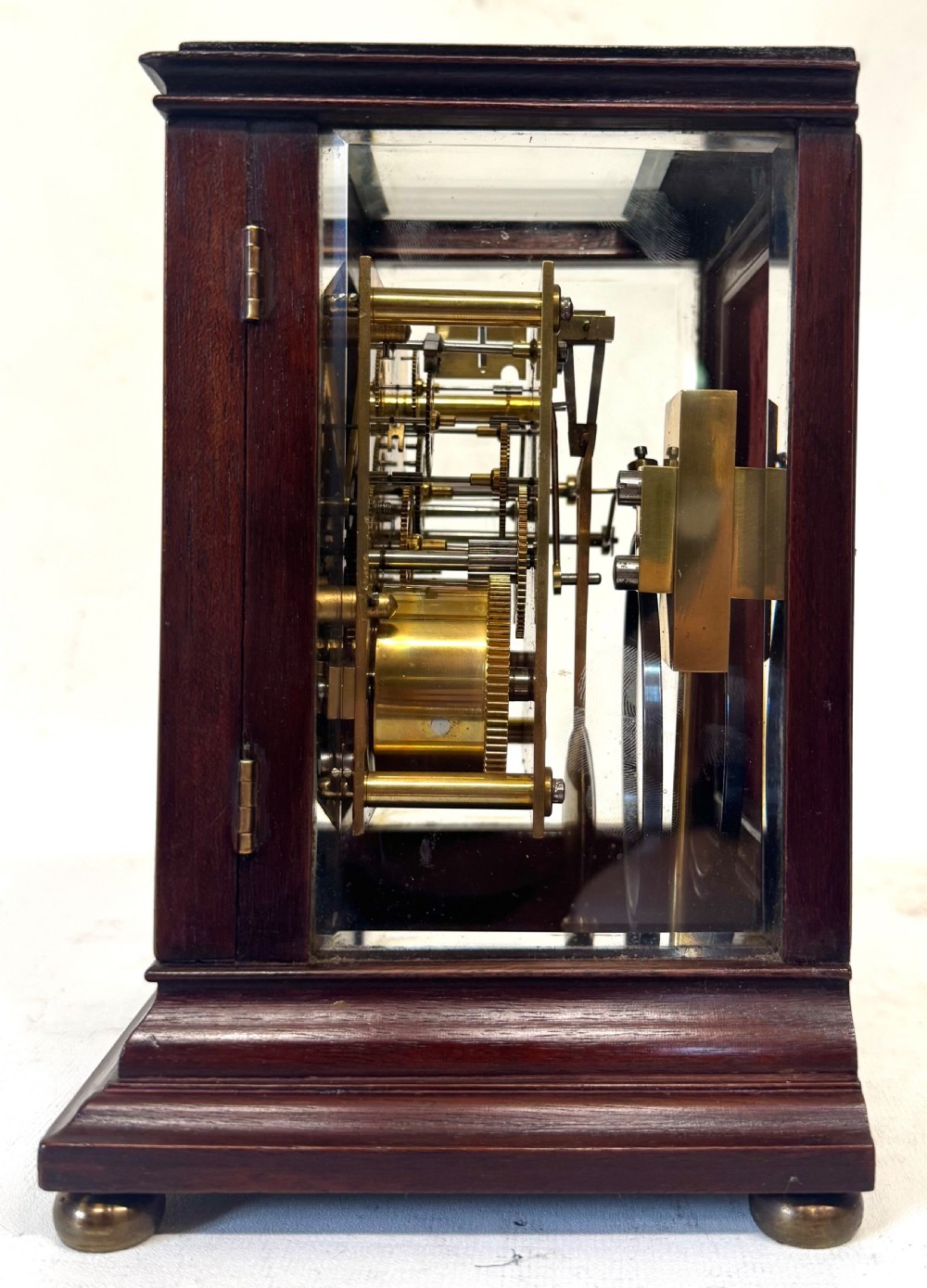 Antique Miniature Four Glass Ting Tang Library Clock Retailed In Glasgow View V